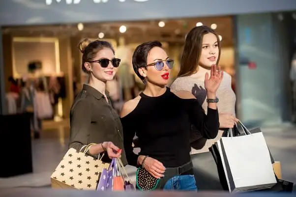 Female shopping in mall