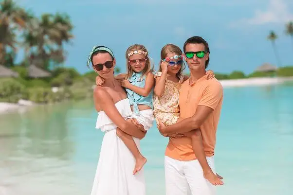 Happy family on the beach 